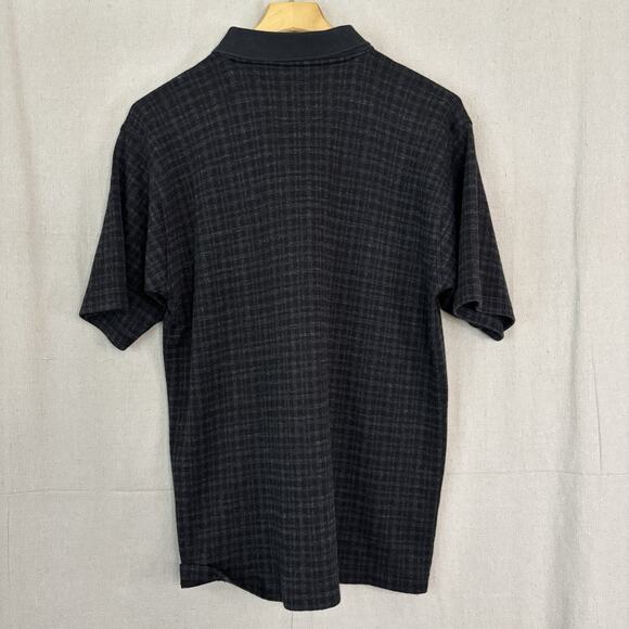 The Old Course St Andrews Plaid Polo Shirt Men Medium Dark Gray Athleisure Golf - Picture 8 of 8